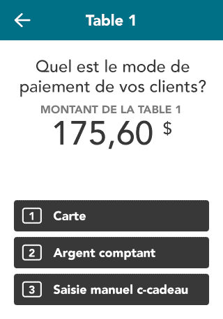 Selectionnez mode de paiement